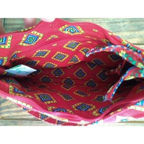 Vera Bradley Villa Red Small Hobo Style Bag - Picture 4 of 4